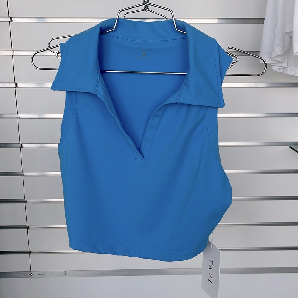 Tavi, Polo crop tank, Ocean Blue